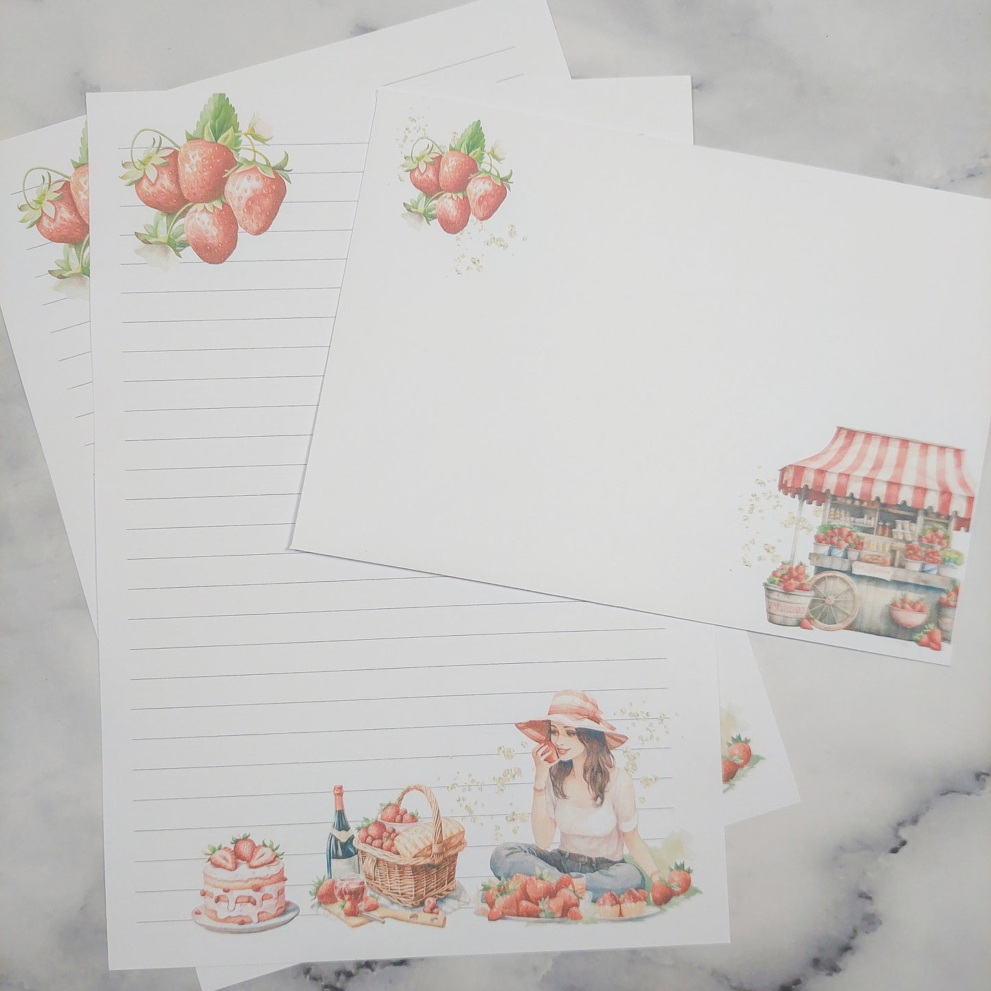 Strawberry Picnic Writing Paper Set