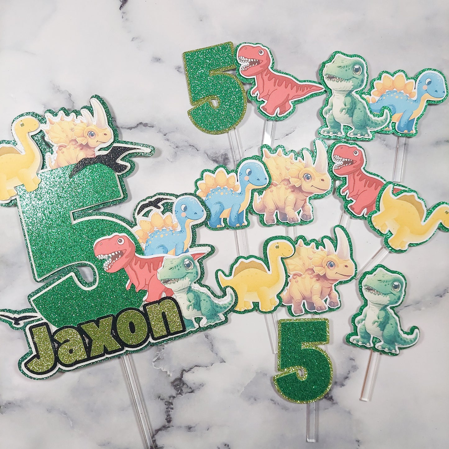 Dinosaur Card Cupcake Toppers