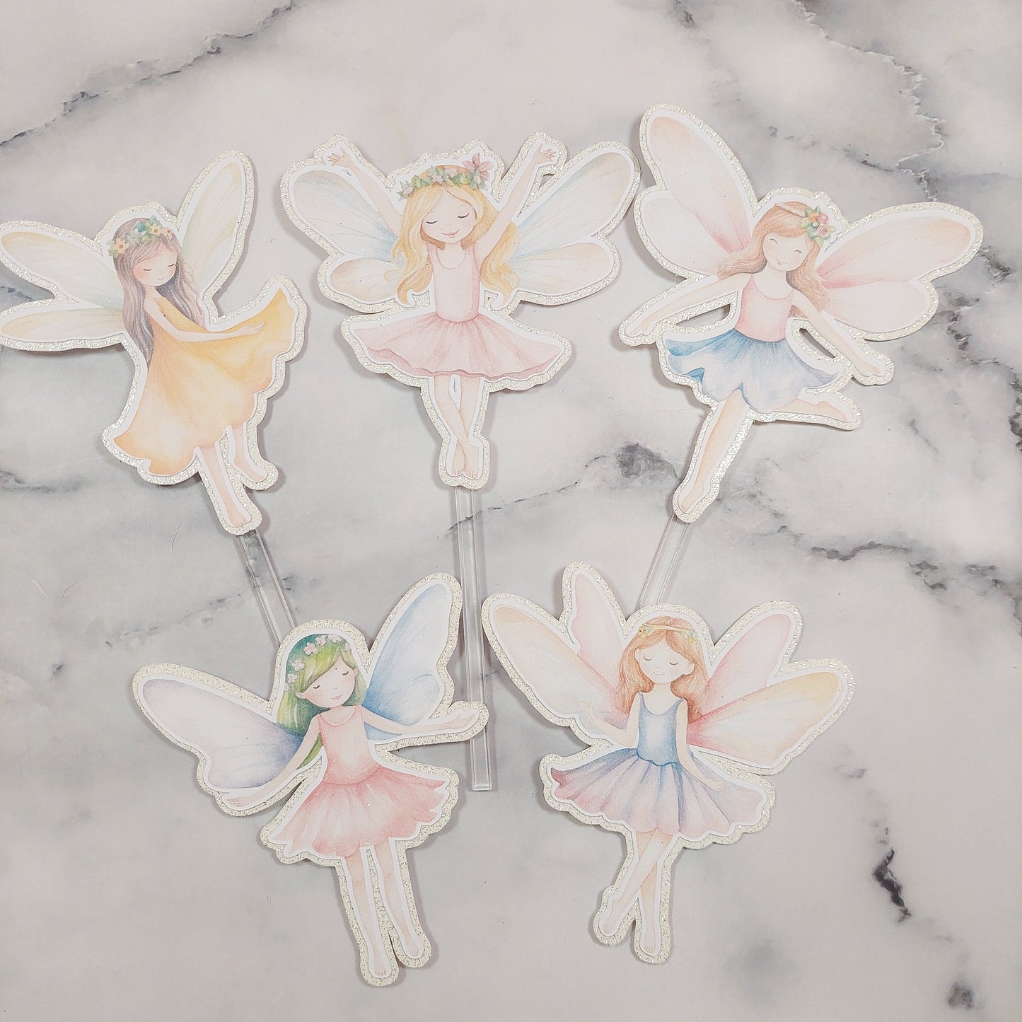 Fairy Card Cake Topper Set