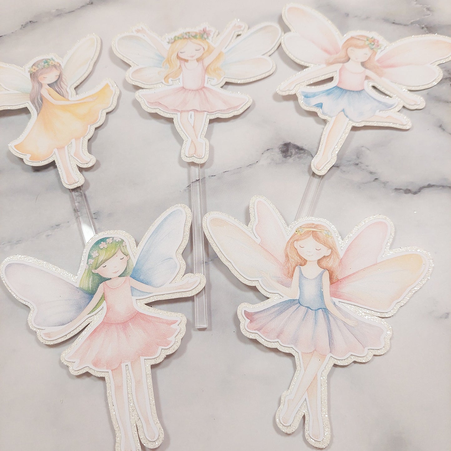 Fairy Card Cake Topper Set