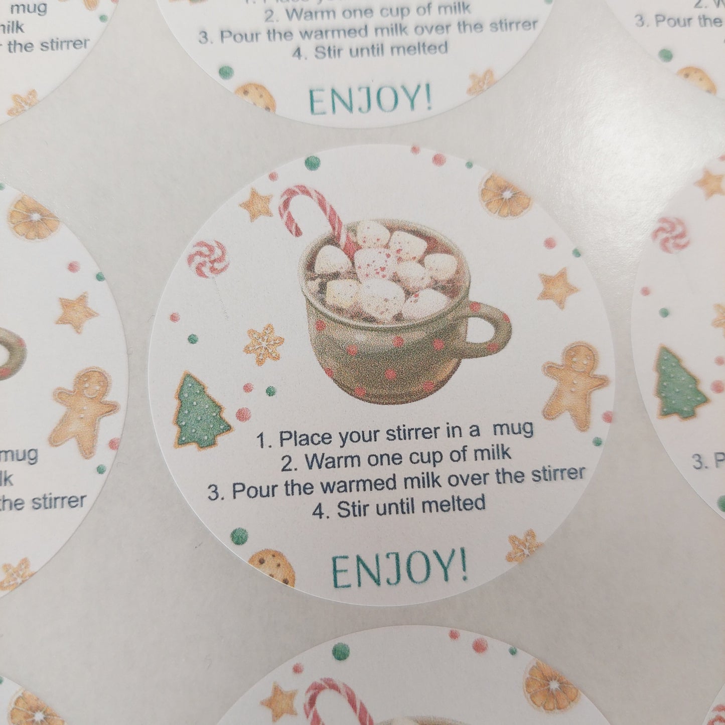 Christmas Hot Chocolate Stirrer Stickers