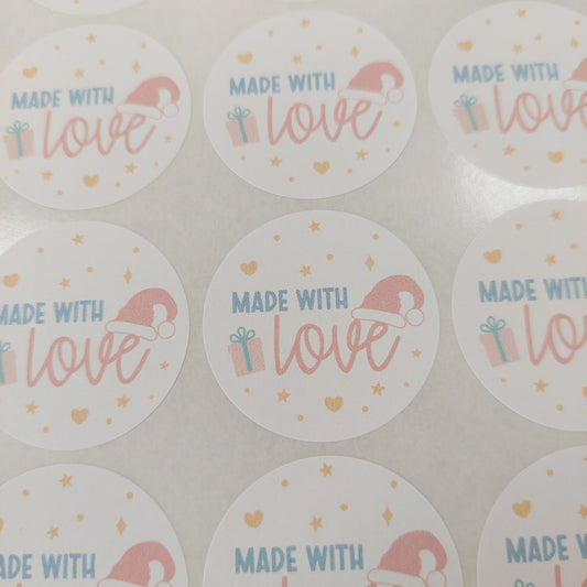 Made with love Christmas Stickers