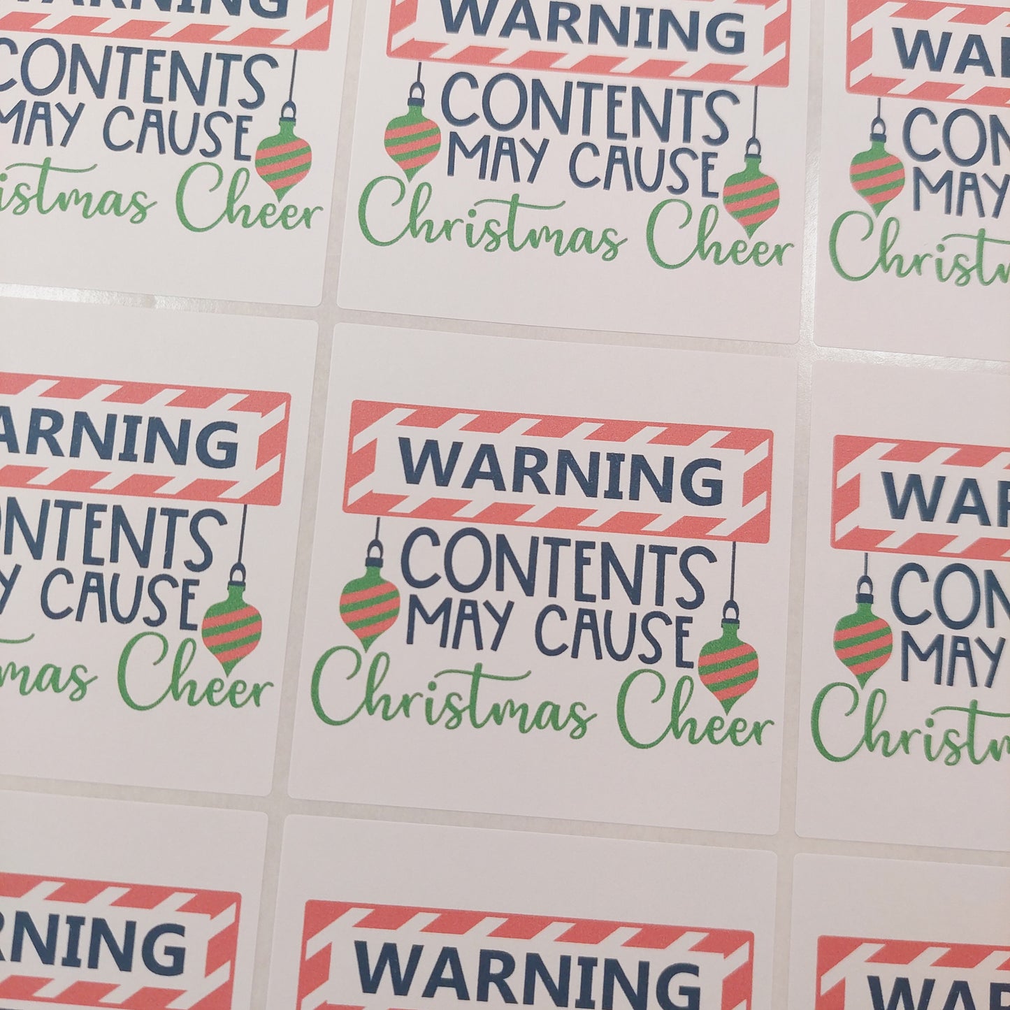 Christmas Warning Stickers