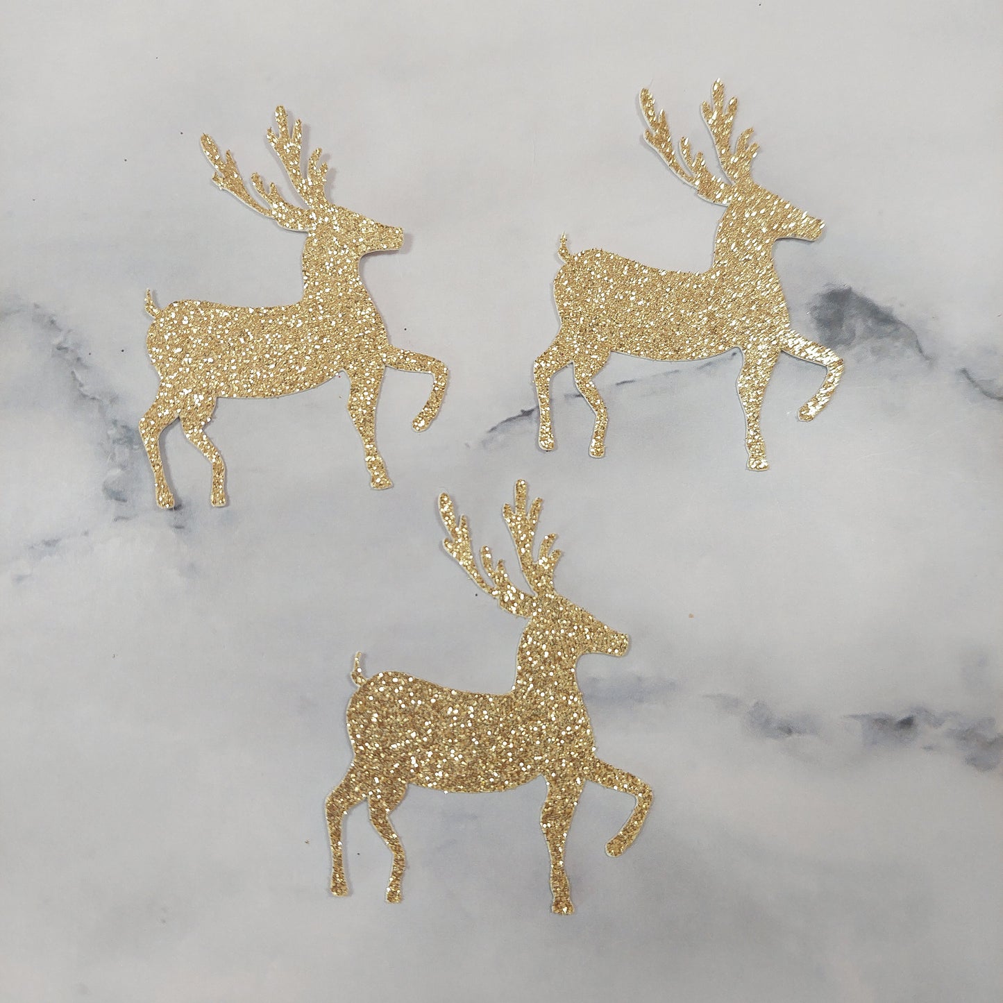 Reindeer Glitter Card Cupcake Toppers