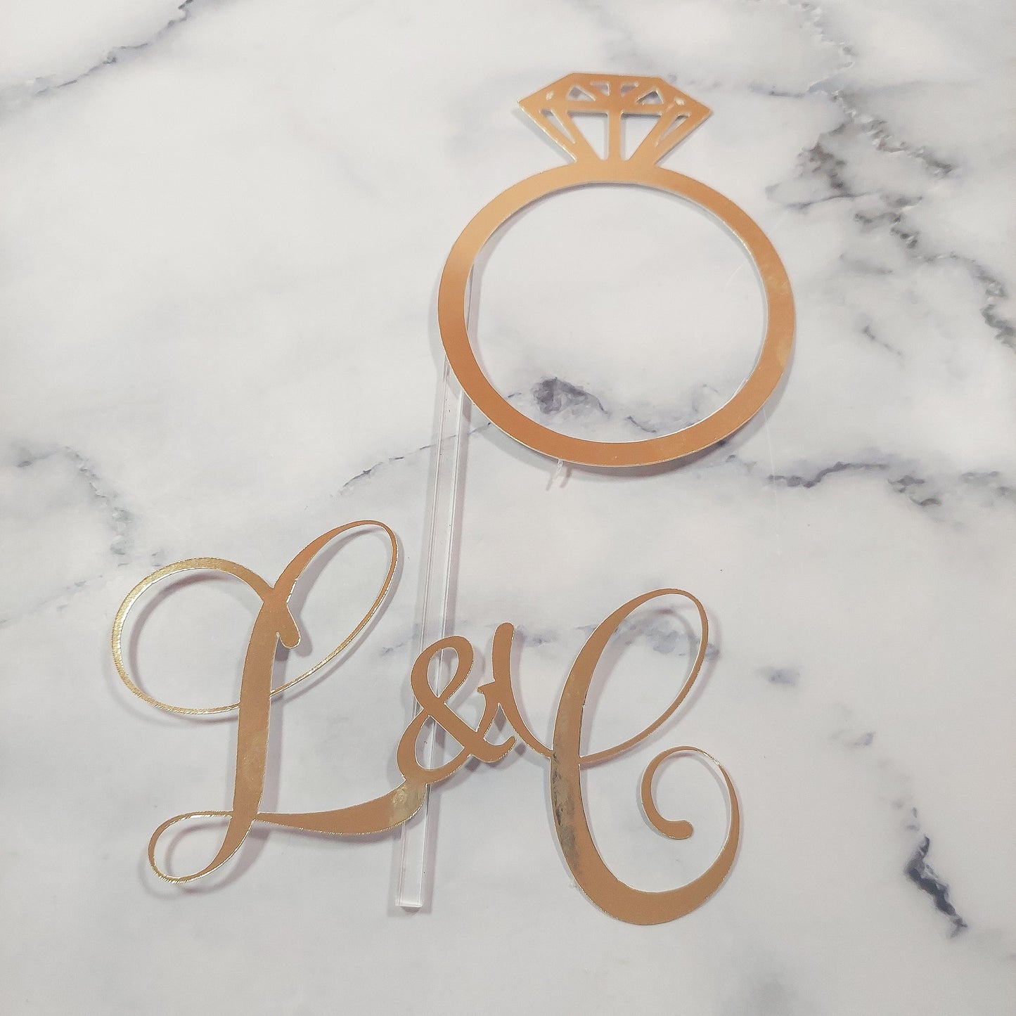 Engagement Cake Topper Set