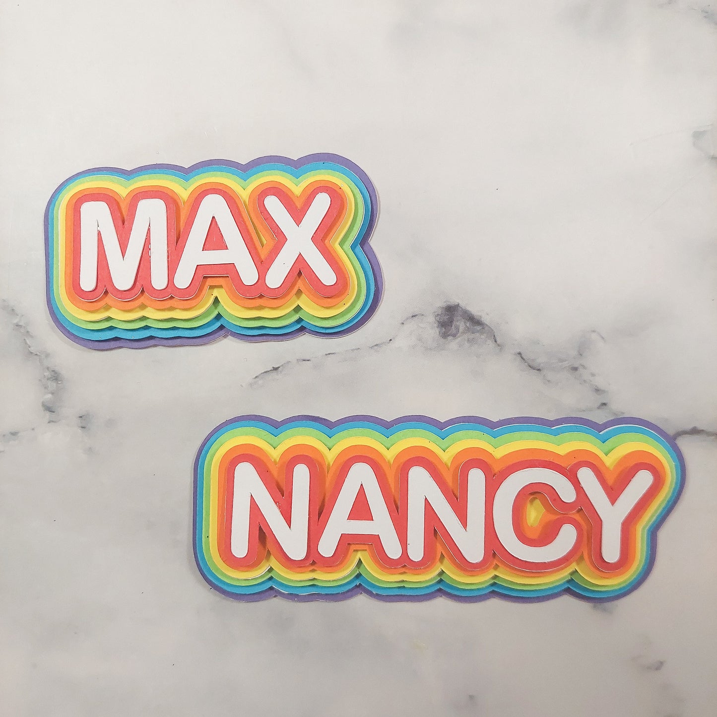 Pastel 3D Layered Name & Age Toppers/Charms