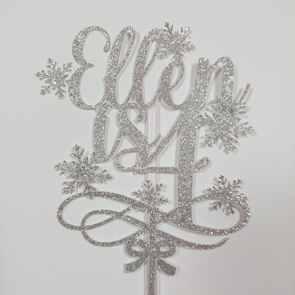 Snowflake text card topper