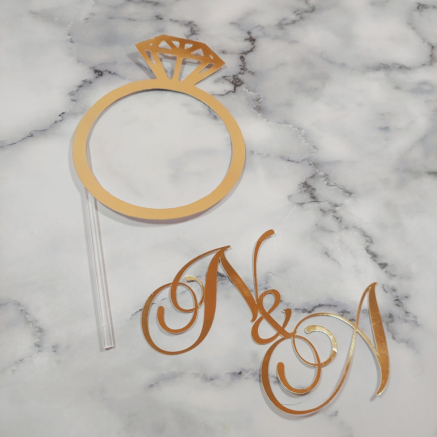 Engagement Cake Topper Set