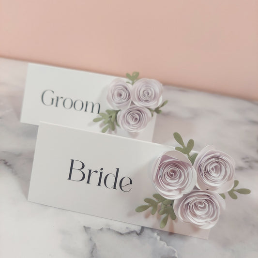 Handmade Floral Name Place Card