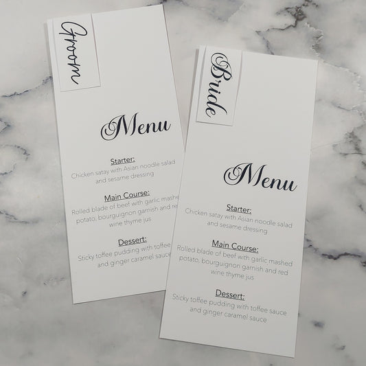 Name Place Menu Cards