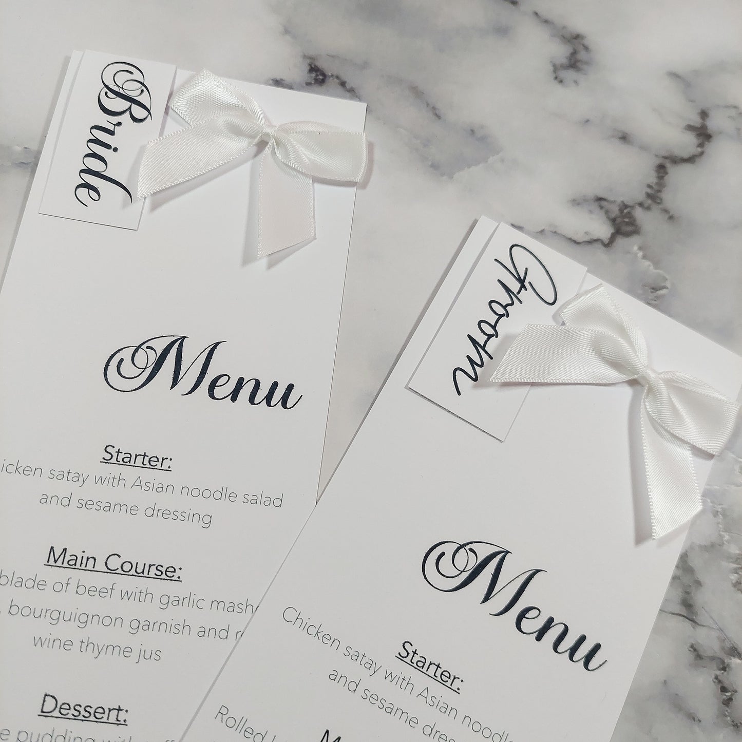 Name Place Bow Menu Cards