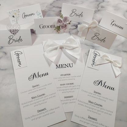 Menu & Name Place Card Sample Box