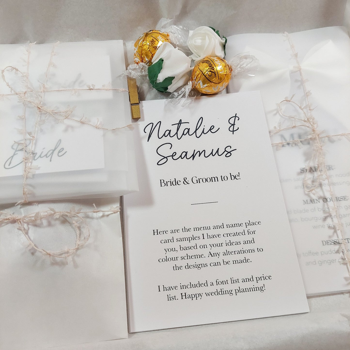 Menu & Name Place Card Sample Box