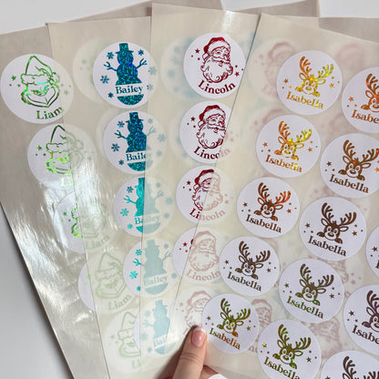 Personalised Christmas Gift Foil Stickers