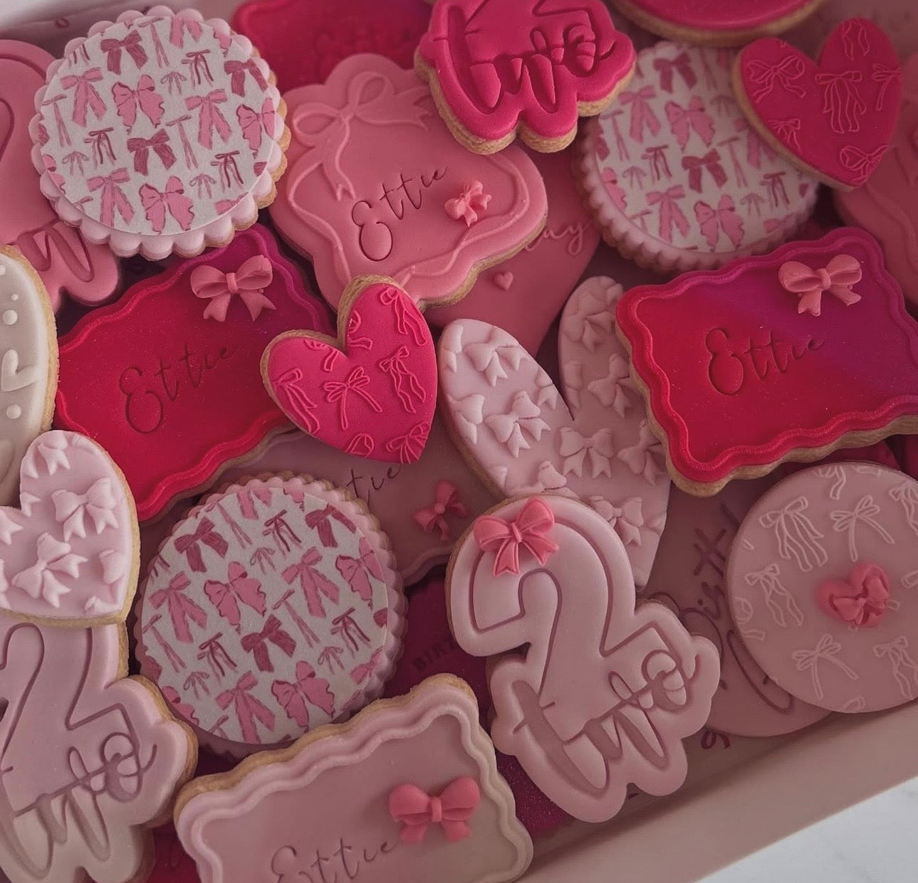 Pink Bows Icing Sheet Cupcake Toppers