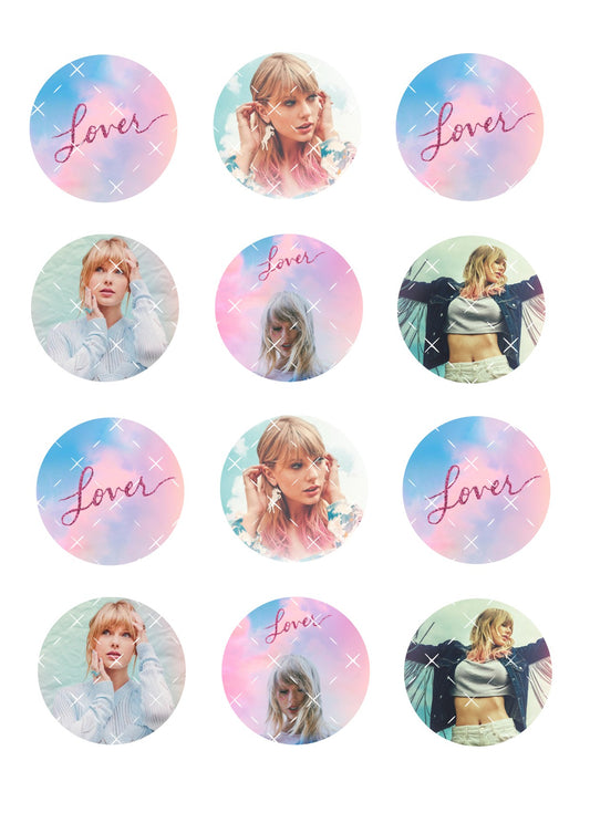 Taylor Swift Lover Icing Sheet Cupcake Toppers