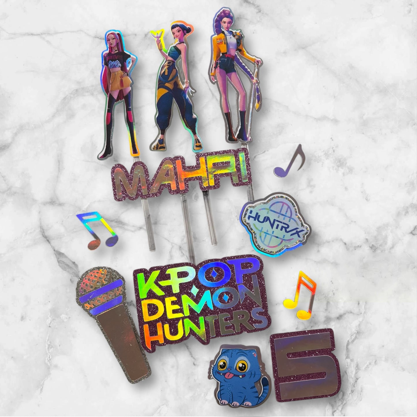 K Pop Glitter Card Topper Set #5