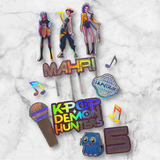 K Pop Glitter Card Topper Set #5