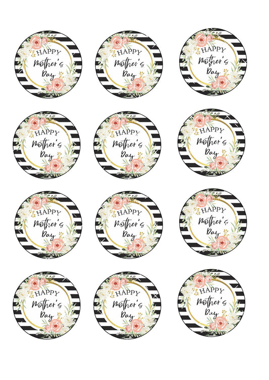 Mother's Day Icing Sheet Cupcake Toppers #9