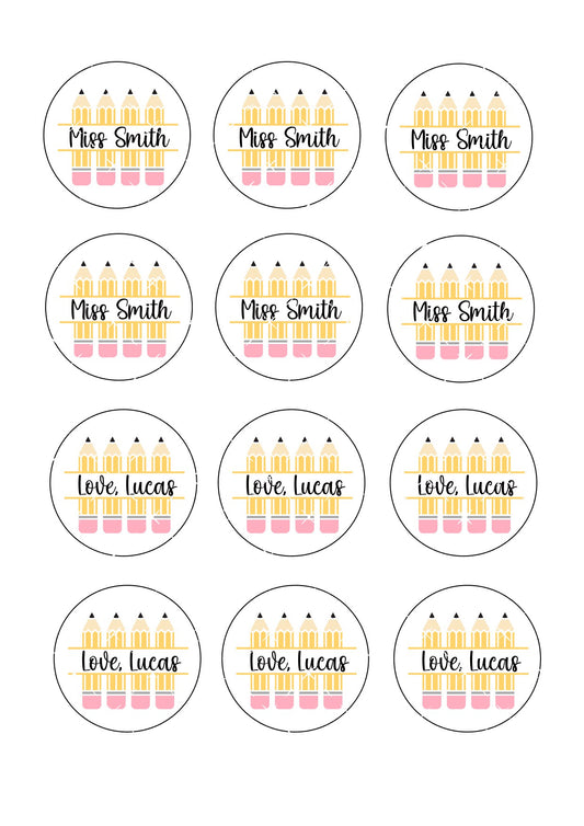 Personalised Teacher Cupcake Toppers