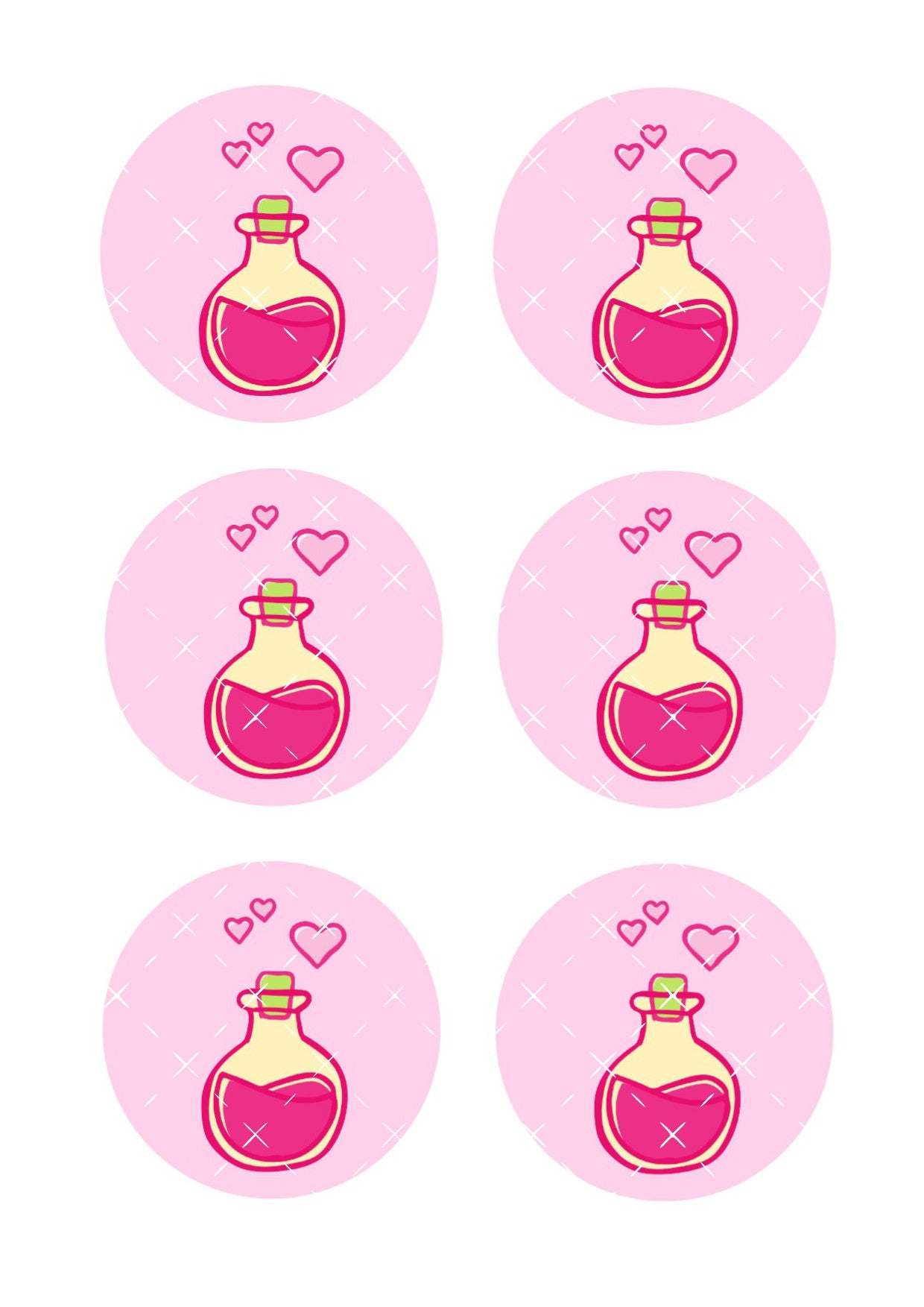 Love Potion Icing Sheet Cookie Toppers