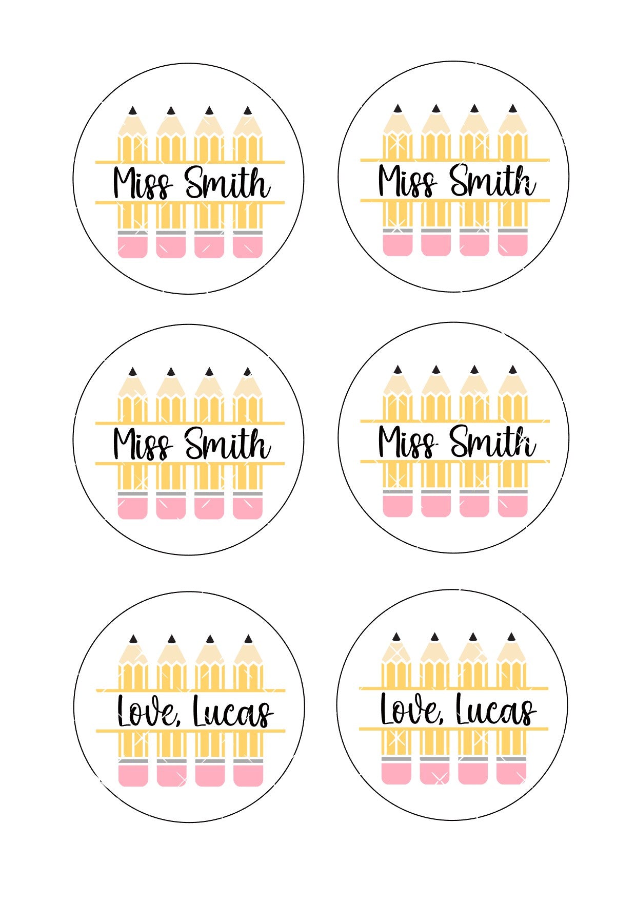 Personalised Teacher Icing Sheet Cookie Toppers