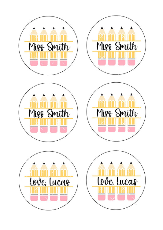 Personalised Teacher Icing Sheet Cookie Toppers