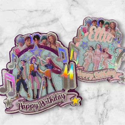 K Pop Glitter Card Topper