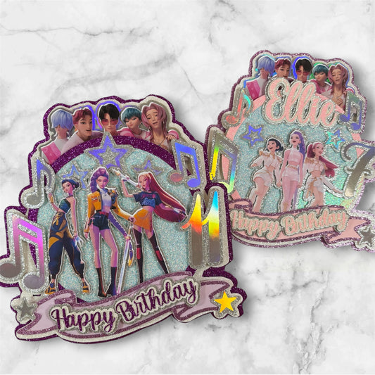 K Pop Glitter Card Topper