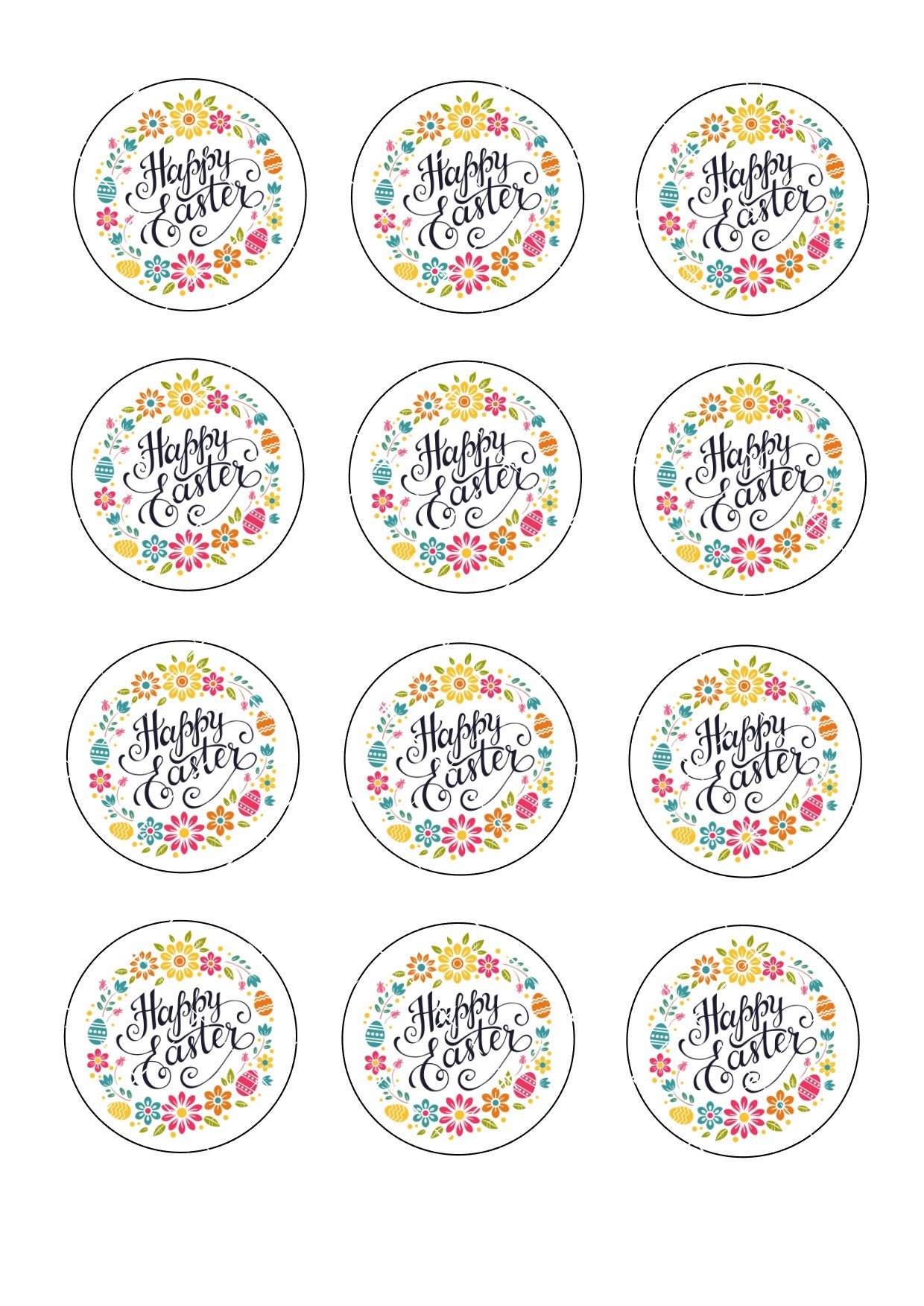 Easter Icing Sheet Cupcake Toppers #10