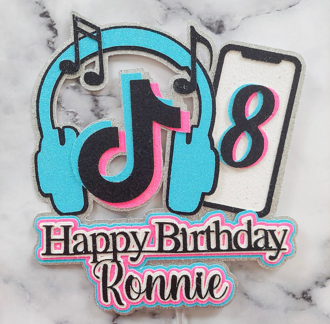 Tik Tok Card Topper, Charm, Cupcake Toppers