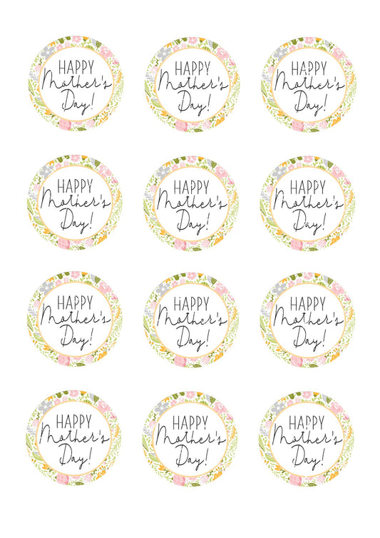 Mother's Day Icing Sheet Cupcake Toppers #7