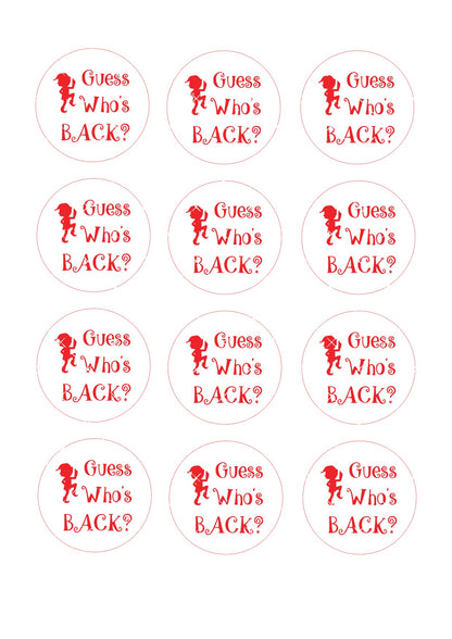 Guess Who's Back? Edible Cupcake Toppers Icing Sheet