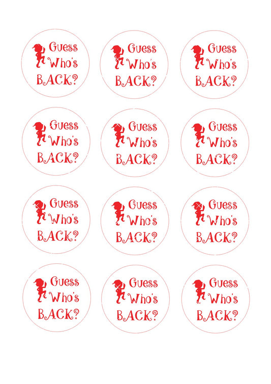 Guess Who's Back? Edible Cupcake Toppers Icing Sheet