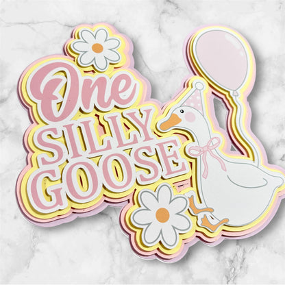 One Silly Goose Card Cake Topper
