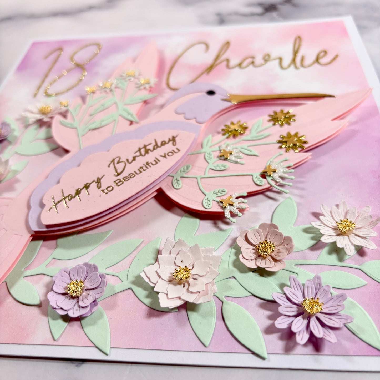 Floral Hummingbird Card