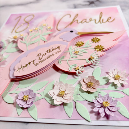 Floral Hummingbird Card