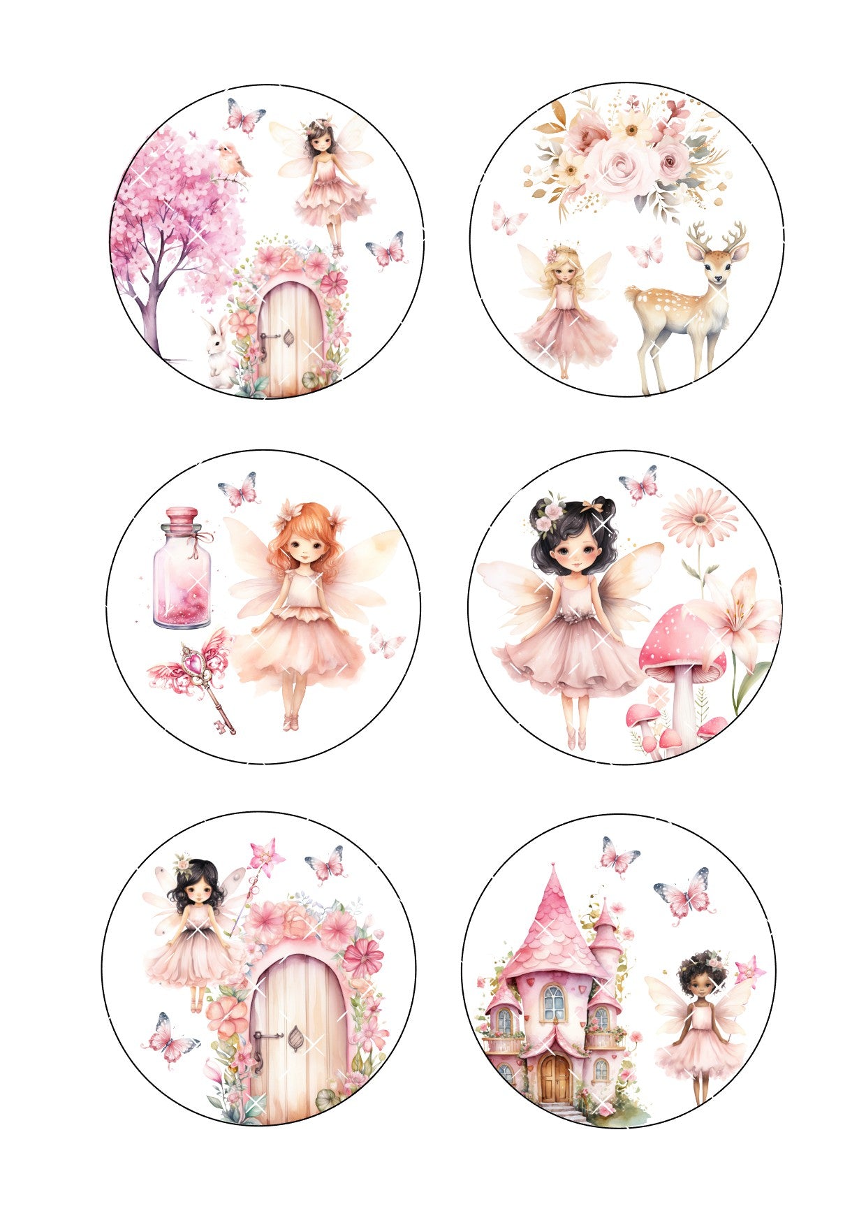 Fairy Icing Sheet Cookie Toppers