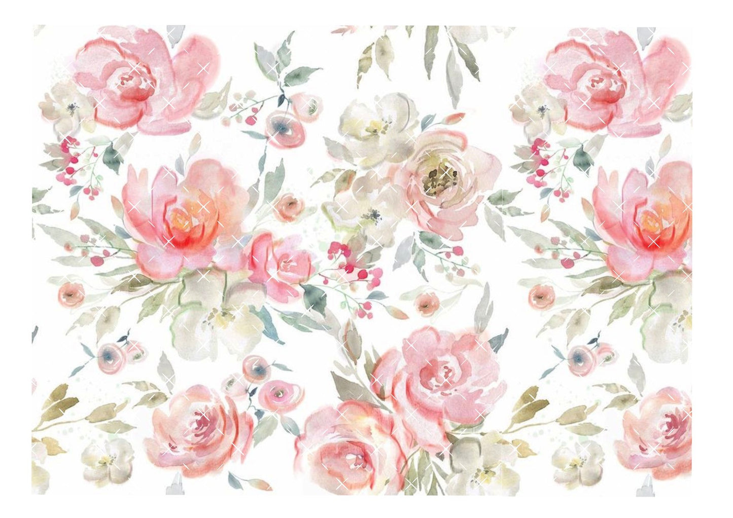 Pink Floral #1 Icing Sheet Wrap