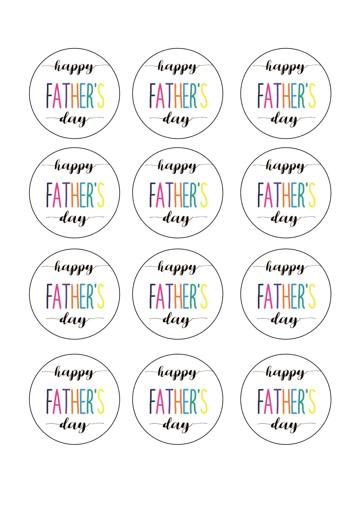 Happy Father's Day #4 Icing Sheet Cupcake Toppers