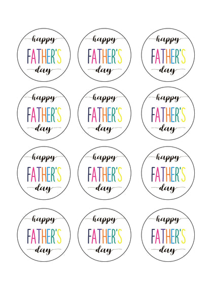 Happy Father's Day #4 Icing Sheet Cupcake Toppers