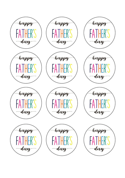 Happy Father's Day #4 Icing Sheet Cupcake Toppers