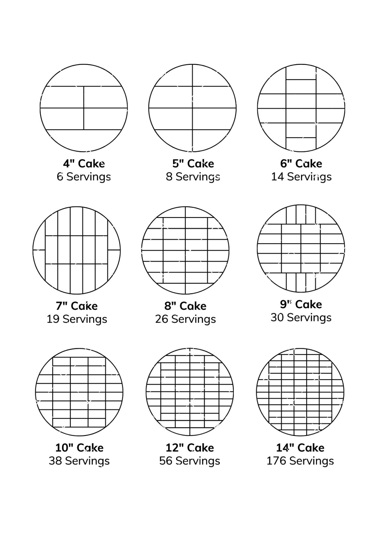 2"x1" Cake Cutting Guide Stickers - Round & Square