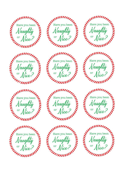 Have you been naughty or nice? Cupcake Toppers Icing Sheet