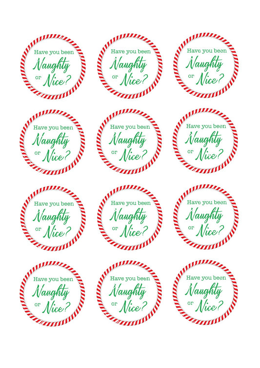 Have you been naughty or nice? Cupcake Toppers Icing Sheet