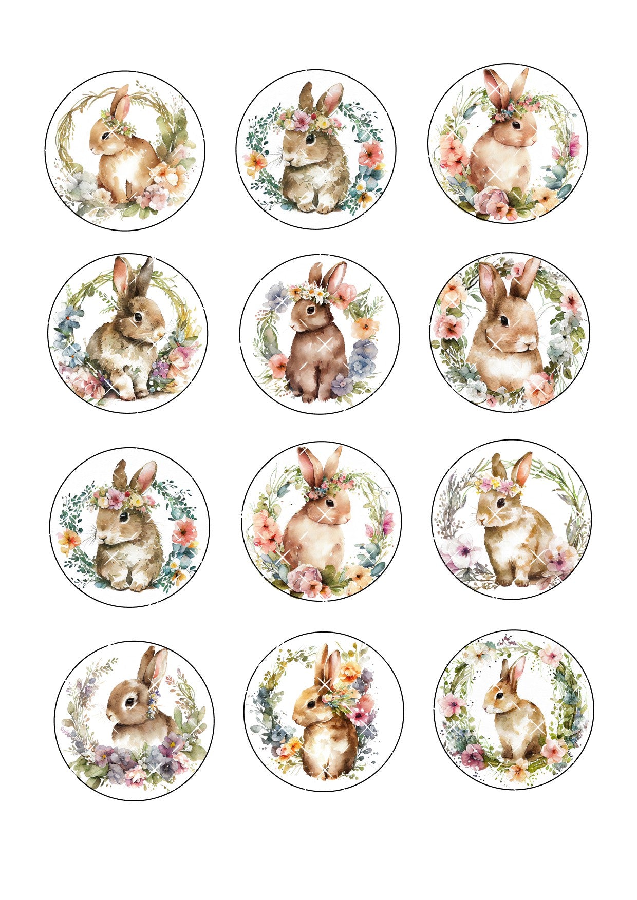 Easter Rabbit Icing Sheet Cupake Toppers #2