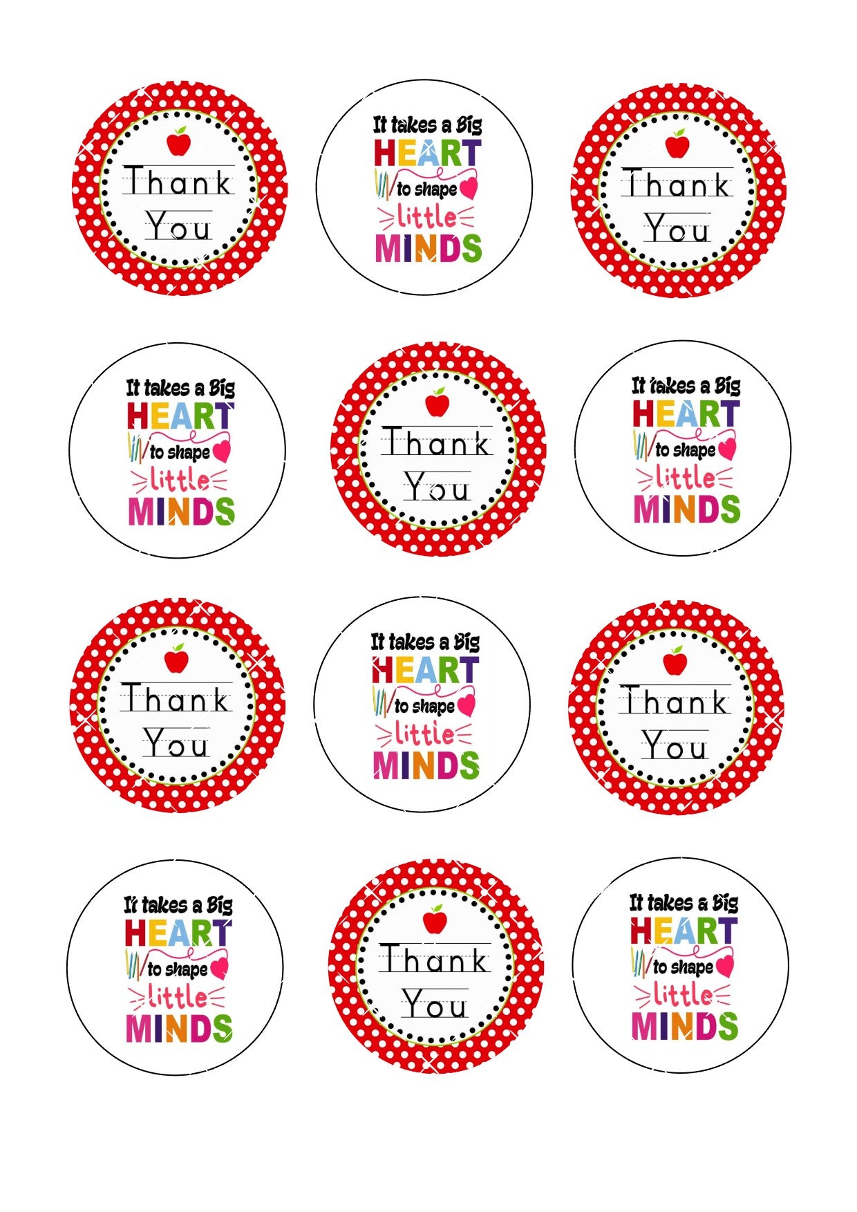 Teacher #3 Icing Sheet Cupcake Toppers