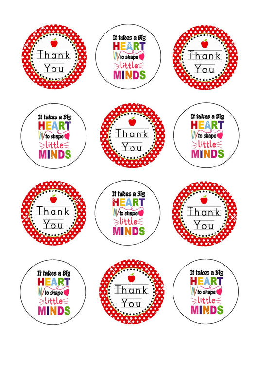 Teacher #3 Icing Sheet Cupcake Toppers