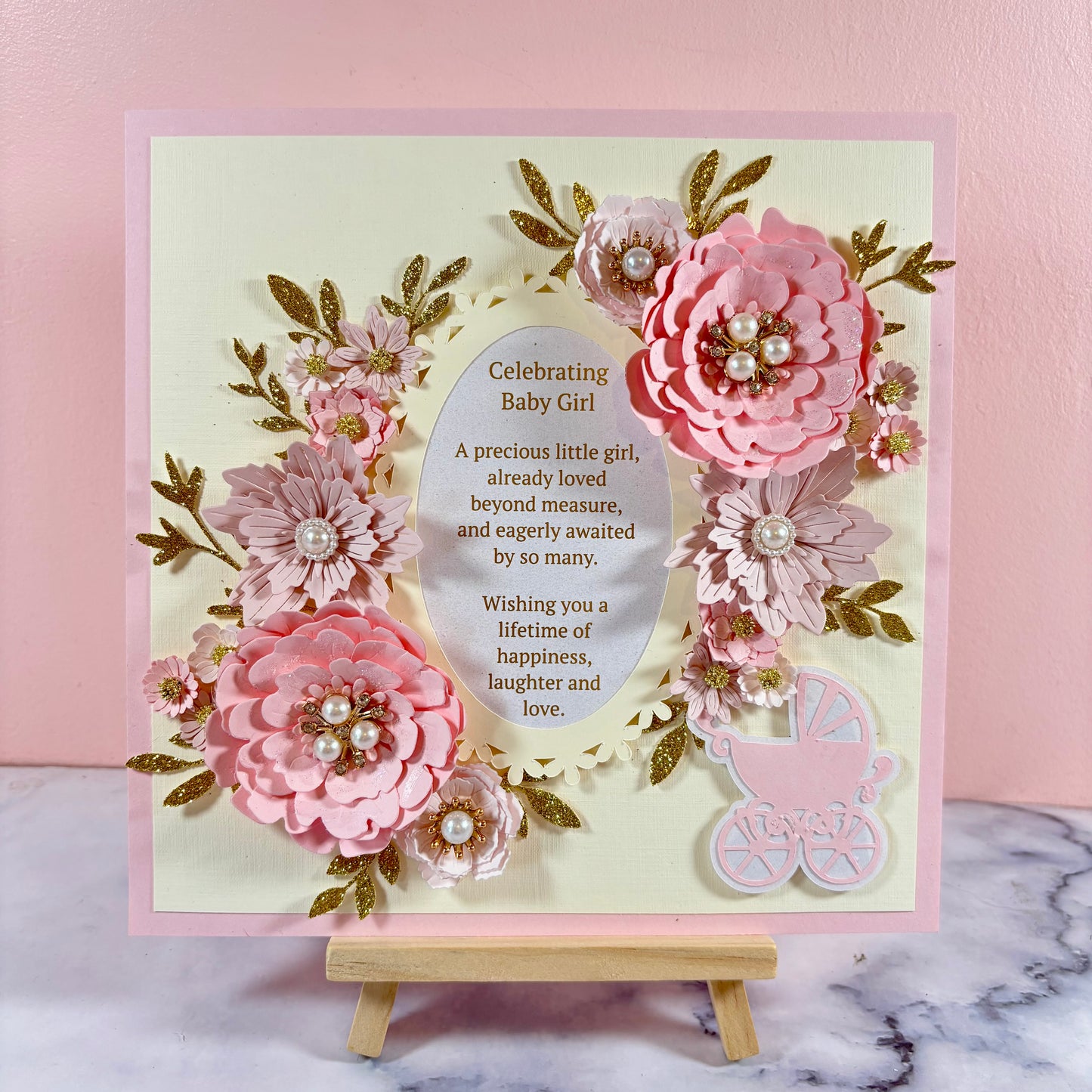 Frameable Floral Baby Card