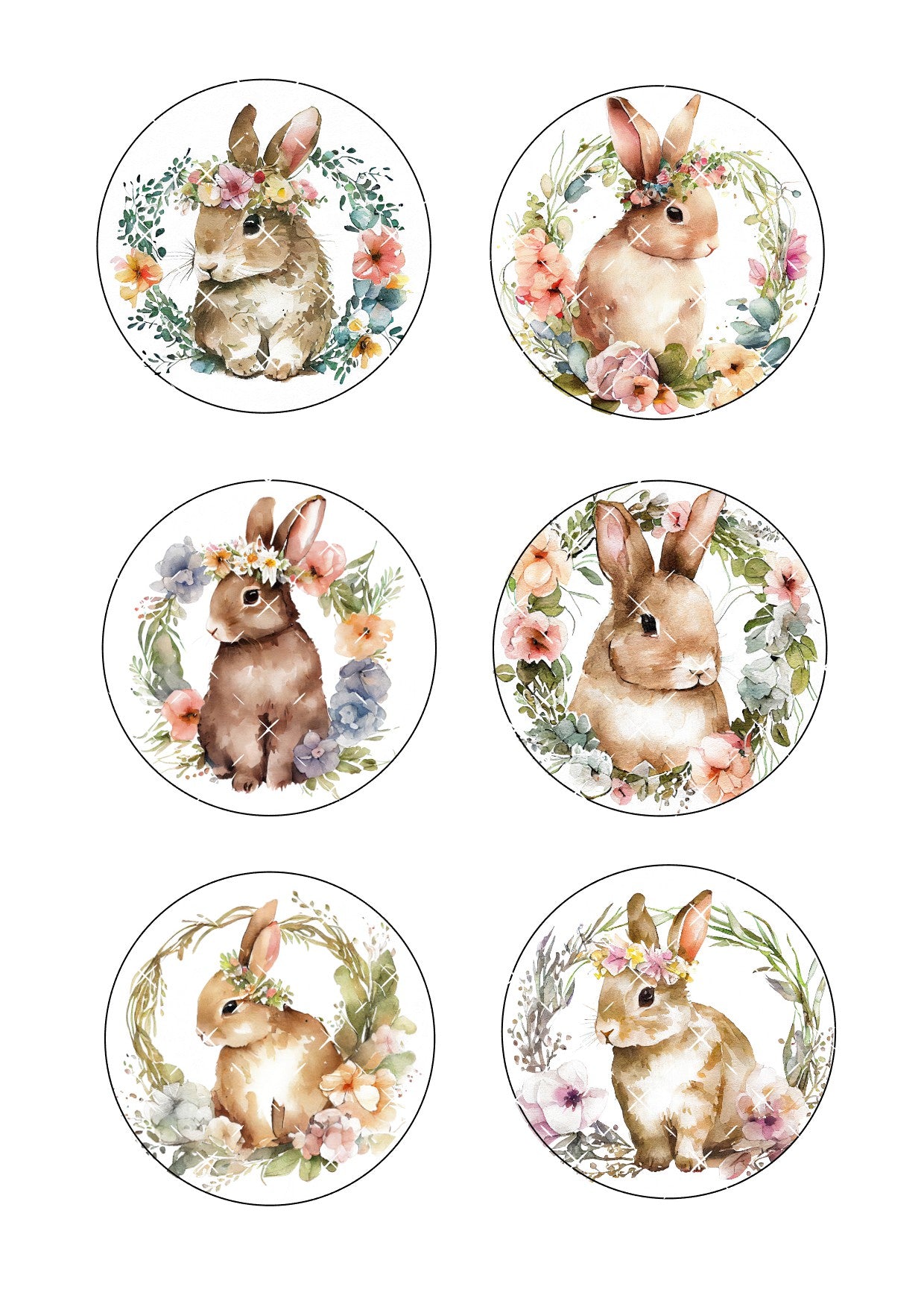 Easter Rabbit Icing Sheet Cookie Toppers #2